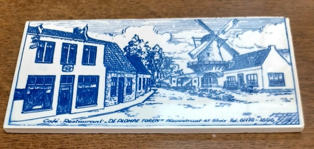 Delfts stenen rechthoekige tegel thema SLUIS, Ophalen