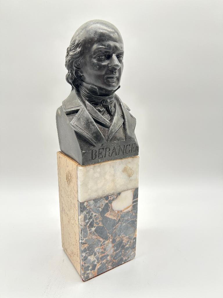 19e eeuwse buste van Pierre-Jean de Béranger, Antiek en Kunst, Antiek | Brons en Koper, Ophalen of Verzenden