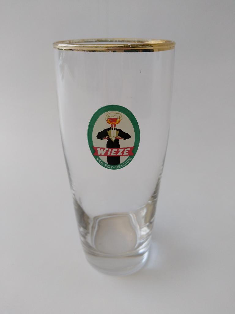 1 Wieze Van Roy Belgium bierglas ober, Verzamelen, Ophalen of Verzenden, Zo goed als nieuw, Bierglas