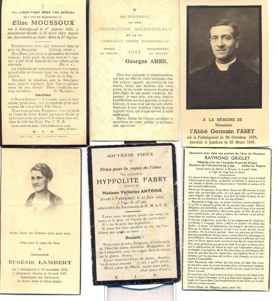 Lot de 39 souvenirs pieux anciens ,  région de la Meuse, Collections, Images pieuses & Faire-part, Enlèvement ou Envoi