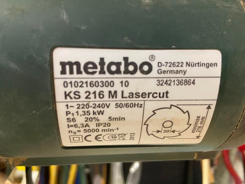 Metabo afkortzaag- onderdelen of te herstellen, Ophalen, Gebruikt, Afkortzaag