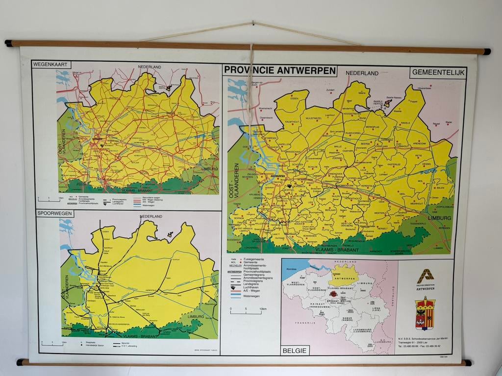 Schoolkaart Provincie Antwerpen dubbelzijdig 1996, Enlèvement