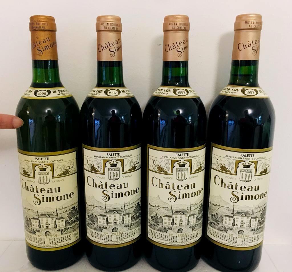 4 X Chateau Simone Rougier-familie - Palette. 1997 - 1999., Roséwijn, Frankrijk, Nieuw, Vol
