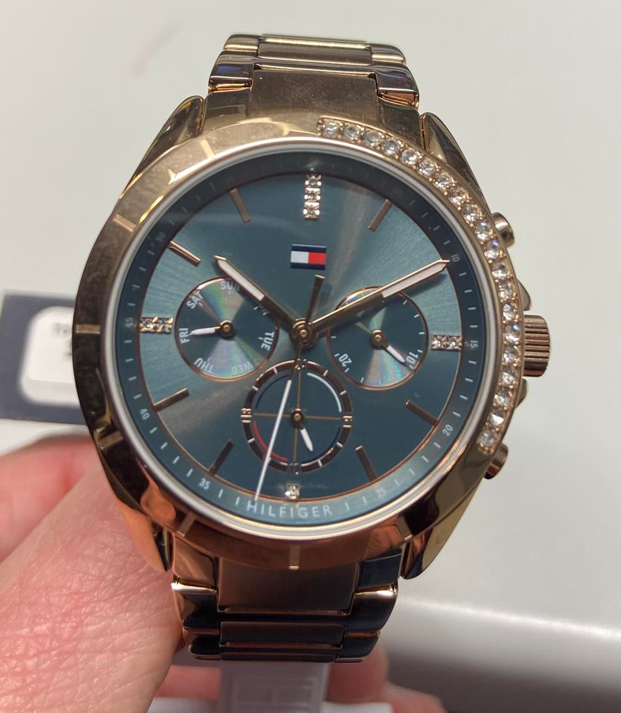 Tommy Hilfiger uurwerk, Handtassen en Accessoires, Horloges | Dames, Staal, Staal, Polshorloge, Nieuw