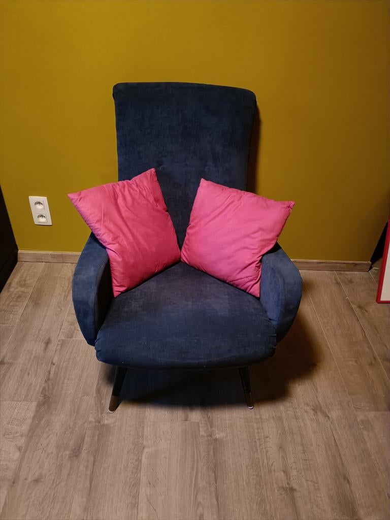 Siège d'angle en tissu velours, Maison & Meubles, Enlèvement, Bleu