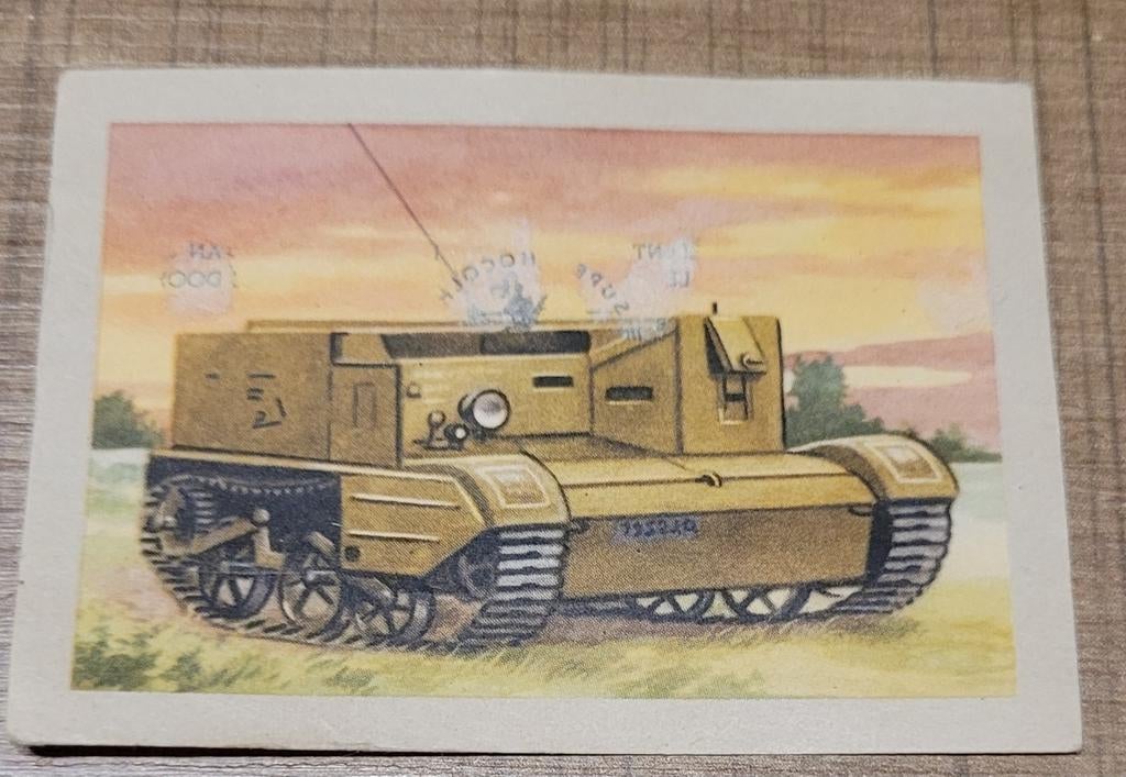 Oud prentje uit reeks Oorlogsschepen, tanks, auto's, Enlèvement ou Envoi, Utilisé, Autres sujets/thèmes, Gravure