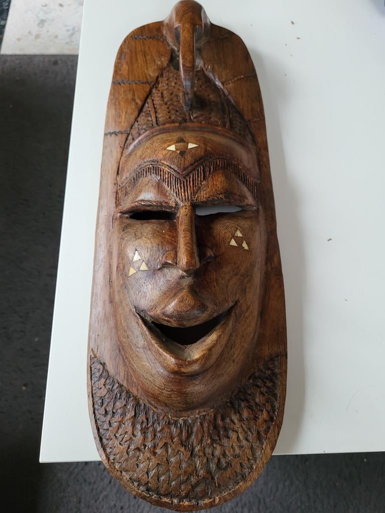 Afrikaans masker in hardhout, Ophalen of Verzenden
