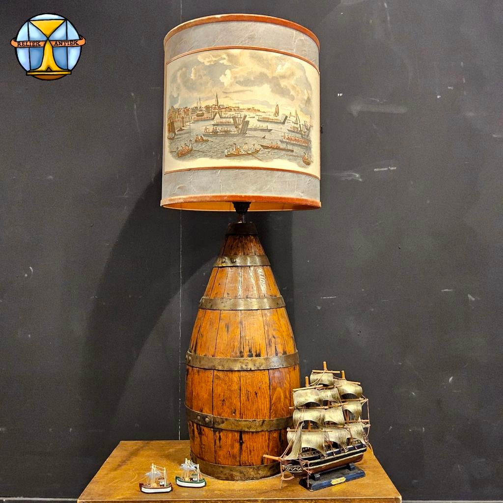 Lampe flottante en bois ancien/breel de pêcheur de harengs K, Enlèvement ou Envoi, Comme neuf, Voilier, Ustensile