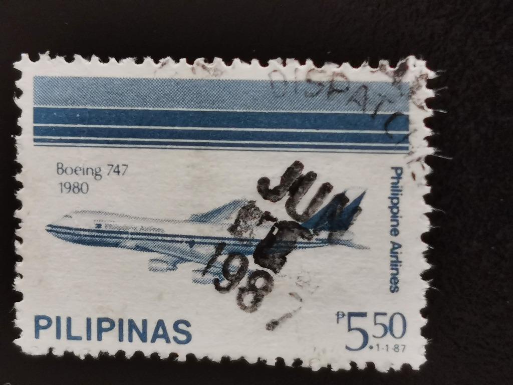 Philippines 1987 - avion, aviation, Boeing 747, Enlèvement ou Envoi, Affranchi, Asie du Sud Est