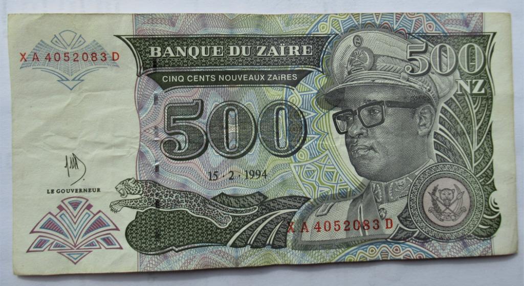 Zaïre 500 Nouveaux Zaïres 1994, Verzenden