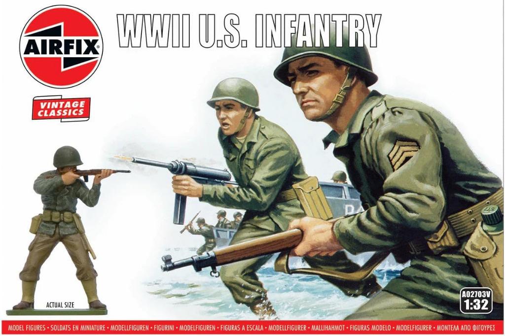 AIRFIX 02703V WWII U.S. infantry échelle 1/32, Ophalen of Verzenden, Nieuw, Groter dan 1:35, Figuur of Figuren