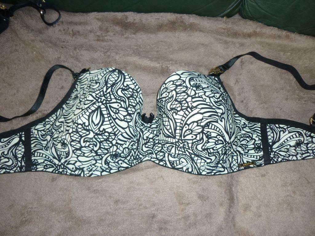 BH Sapph. 75 D Zwart met beige tekening, Enlèvement ou Envoi, Noir, Soutien-gorge