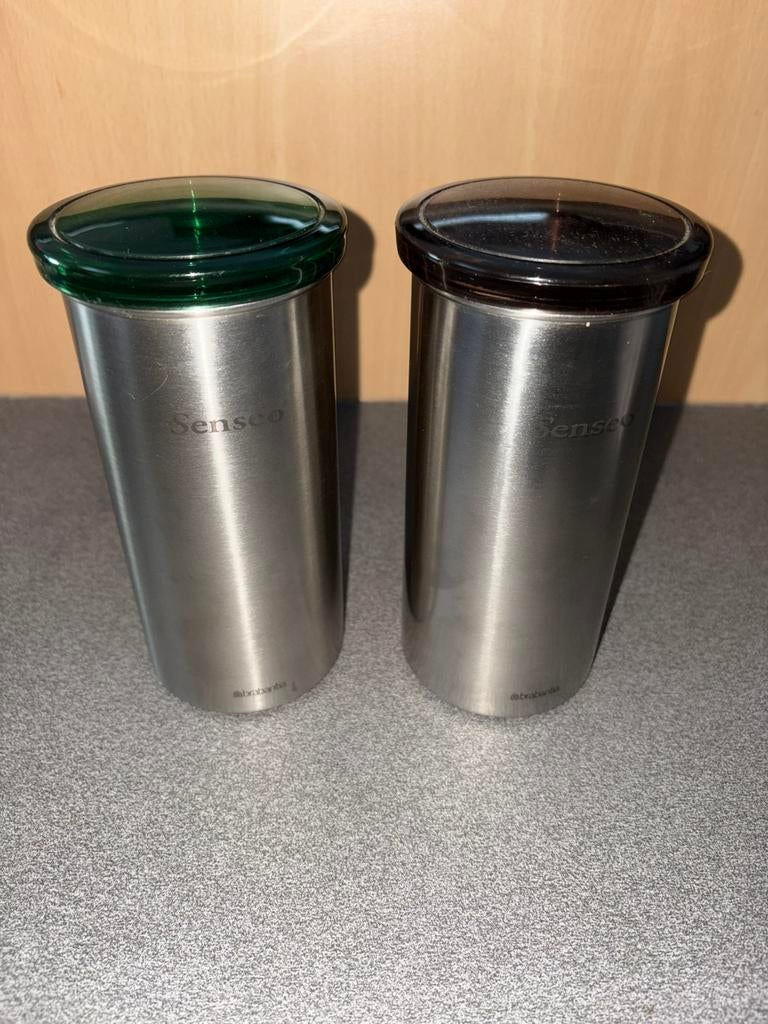 2 Brabantia voorraadbussen Senseo koffiepads, Ophalen, Zo goed als nieuw