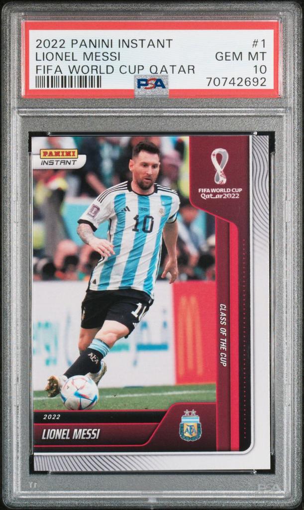 2022 LIONEL MESSI PANINI INSTANT WK QATAR #1 /1393 PSA 10, Verzenden, Zo goed als nieuw