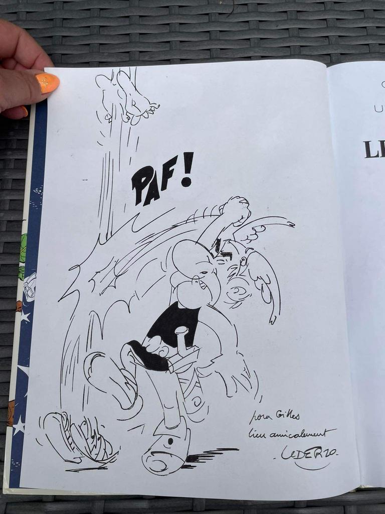 Superbe dedicace et dessin asterix signe uderzo, Enlèvement ou Envoi