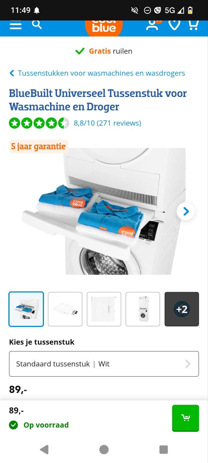 Tussenstuk wasser/ wasmachine droogkast droger, bluebuilt, Elektronische apparatuur, Wasmachines, Ophalen