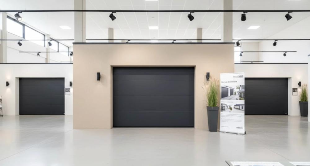 sectionale garagepoort automatisch grijs H. 200 cm B 240, Doe-het-zelf en Bouw, Deuren en Vliegenramen, Zo goed als nieuw, Ophalen