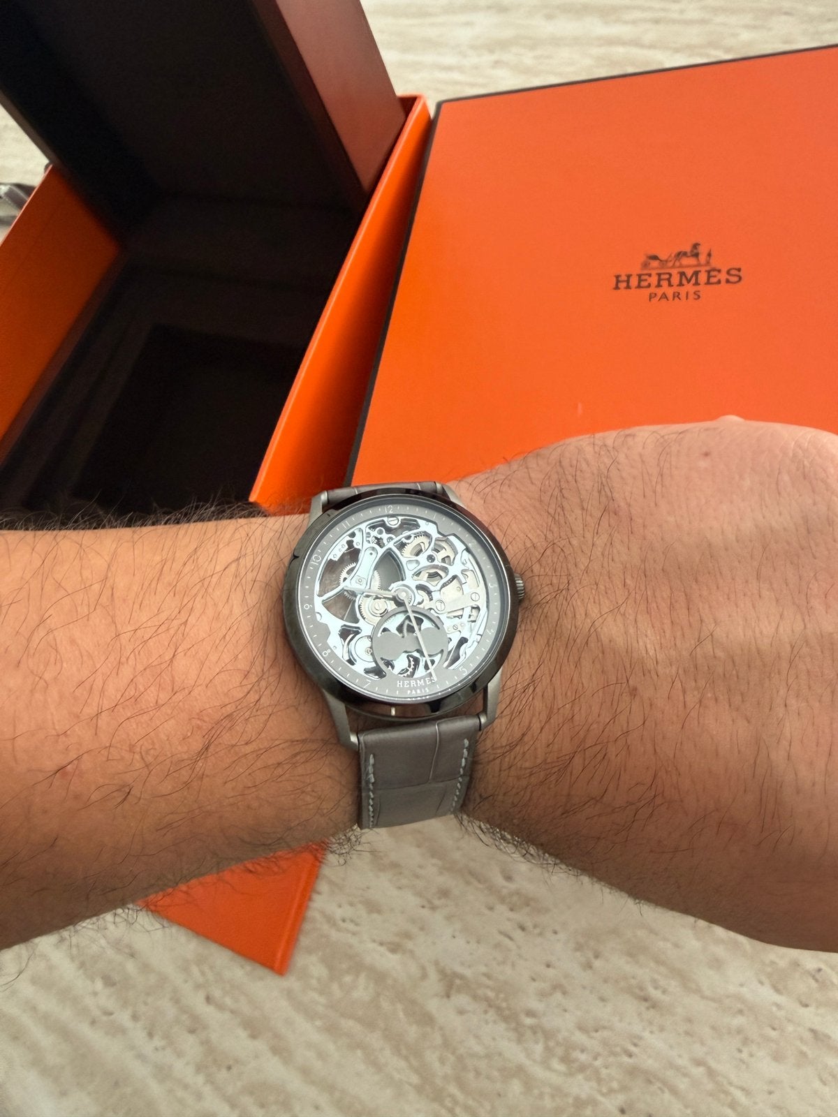 Hermes slim squelette lune platin, Ophalen, Zo goed als nieuw