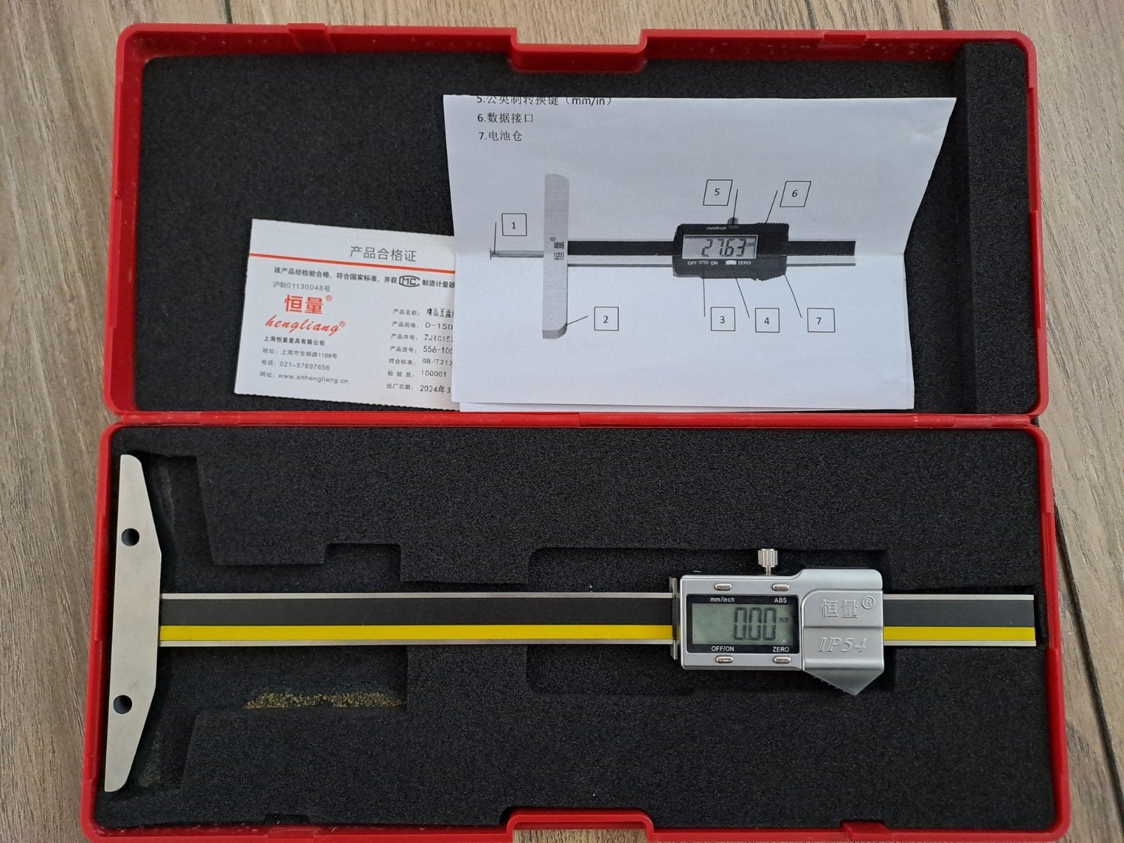 Dunne Staaf Digitale Display Diepte Remklauw Type 0-150 0.01, Ophalen of Verzenden