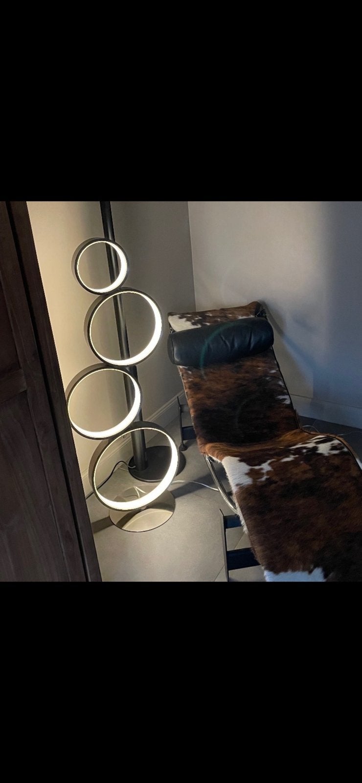 Design vloerlamp  met 4 cirkels dimbaar, Ophalen, Zo goed als nieuw
