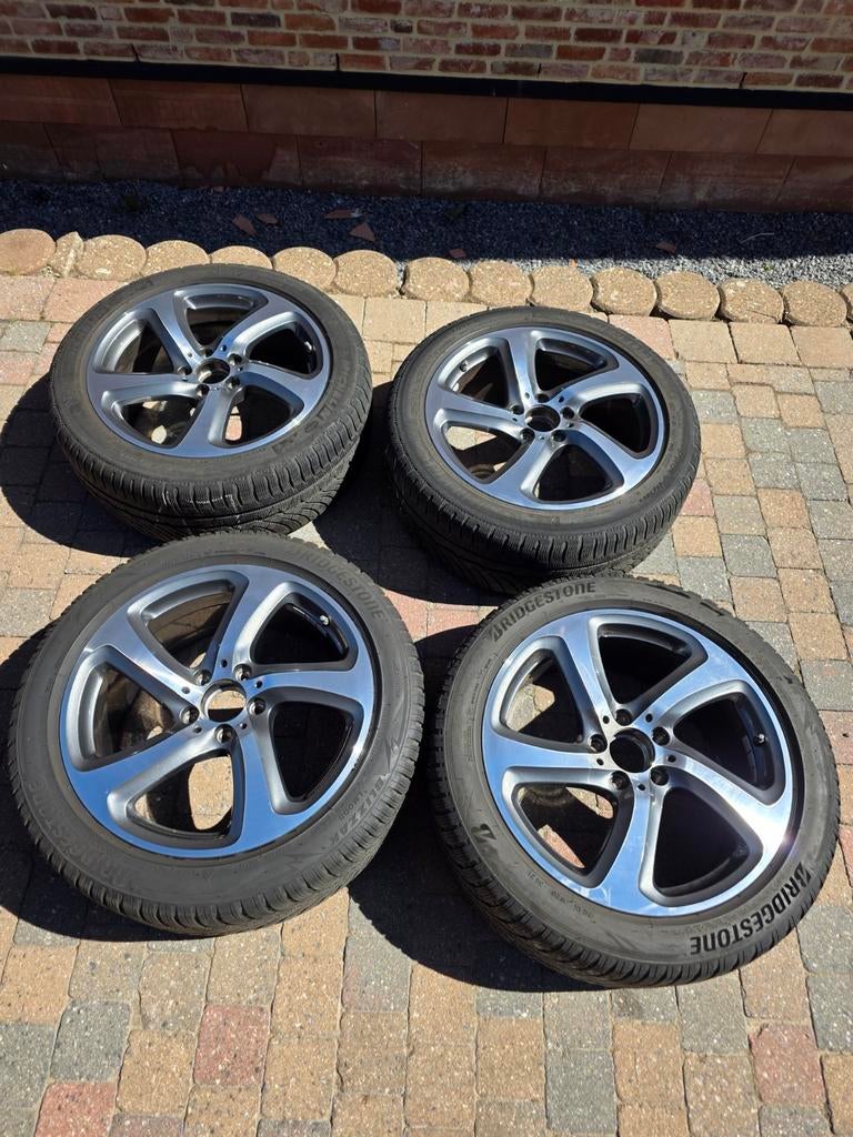 Pneus+jantes Mercedes 245/45/18 100V, Véhicule de tourisme, Enlèvement, Utilisé, Pneus hiver