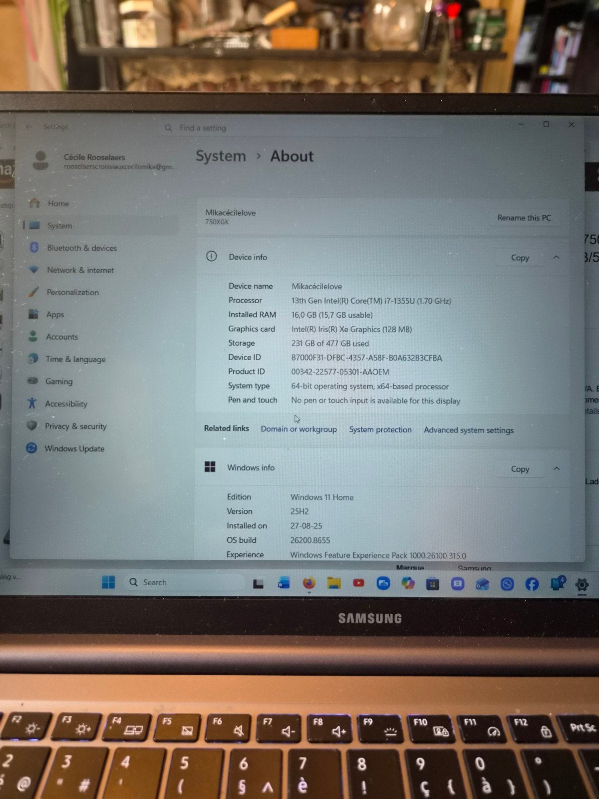 Pc portable Samsung 16gb ram 500gb.+ Souris Samsung bluetoot, Informatique & Logiciels, Enlèvement