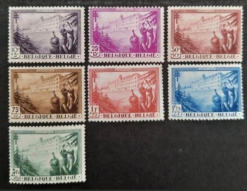 België: OBP 356/62 ** Tuberculosebestrijding 1932., Orginele gom, Ophalen of Verzenden, Zonder stempel, Postfris