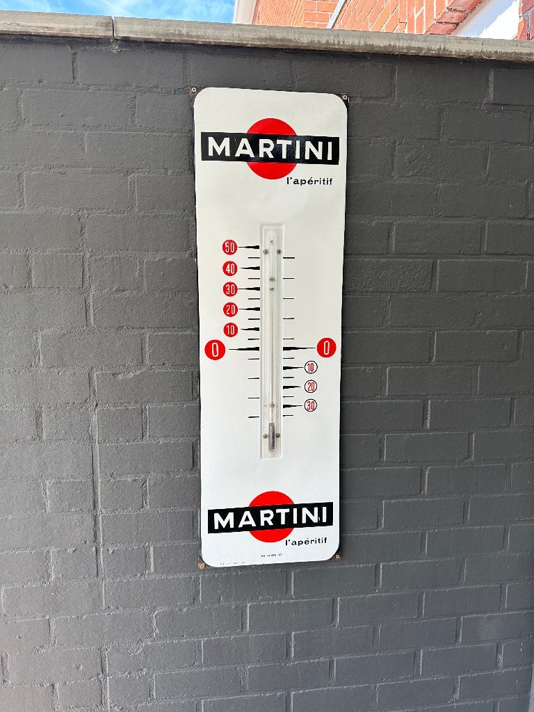Emaille Thermomter MARTINI 1964, Verzamelen, Ophalen, Gebruikt, Reclamebord
