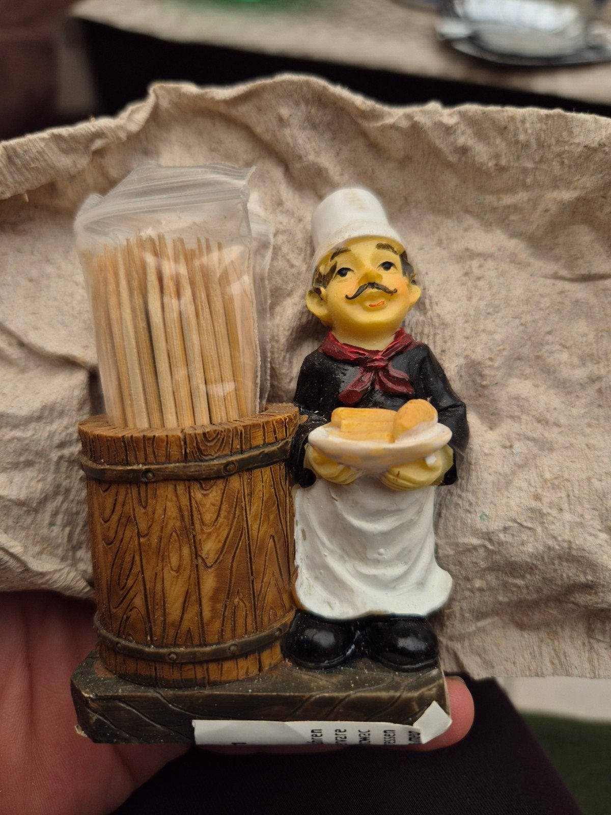 Vintage chef kok beeldje voor prikkers in nieuwe staat, Ophalen of Verzenden