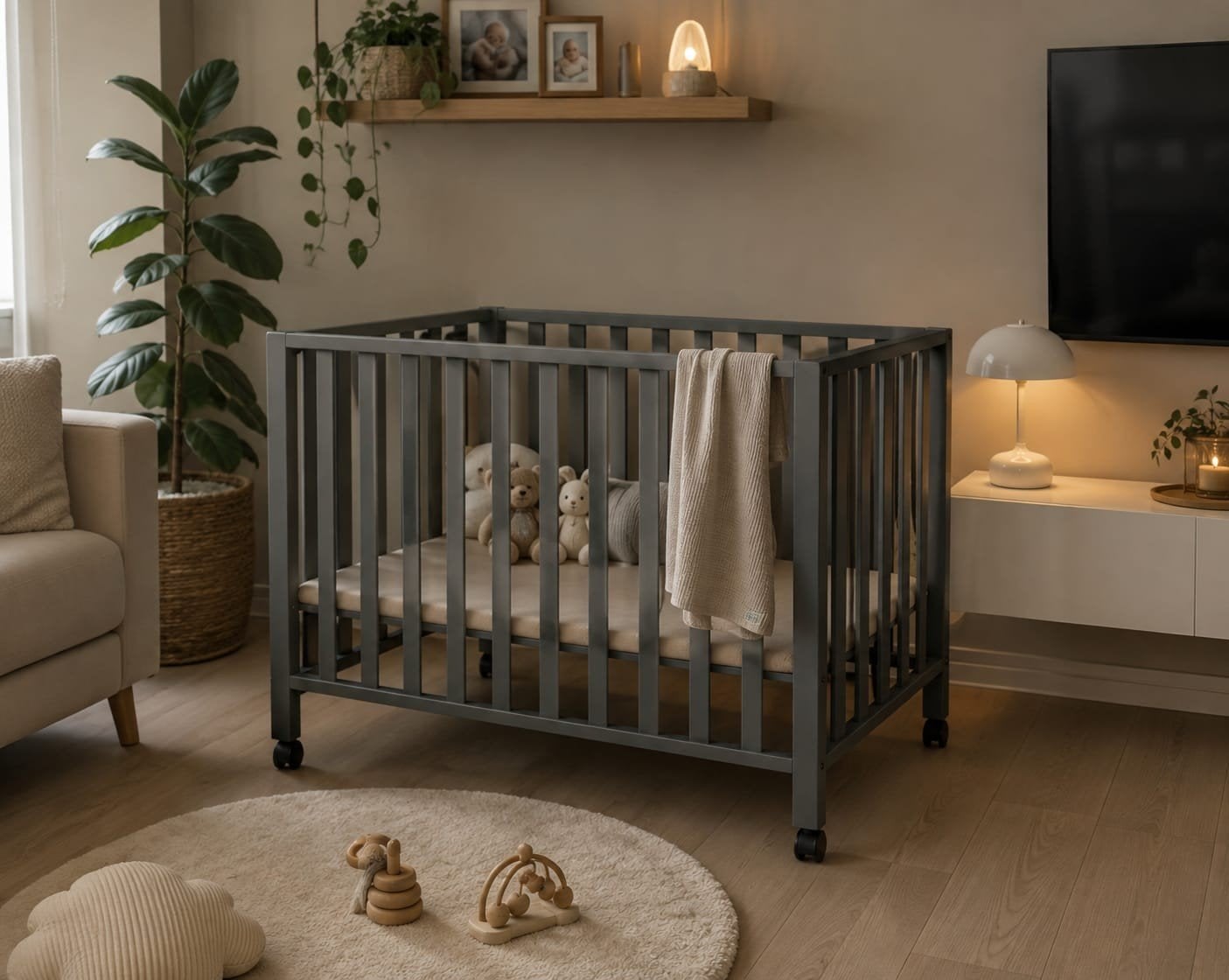 BABY park moon Grey, Enfants & Bébés, Parcs, Enlèvement, Utilisé, Carré, Réglable en hauteur