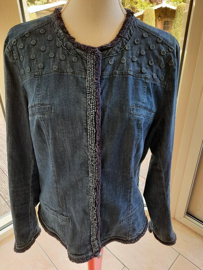 Toffe jeansjas FUEGO - 44, Kleding | Dames, Jassen | Zomer, Zo goed als nieuw, Maat 42/44 (L), Blauw, Ophalen of Verzenden