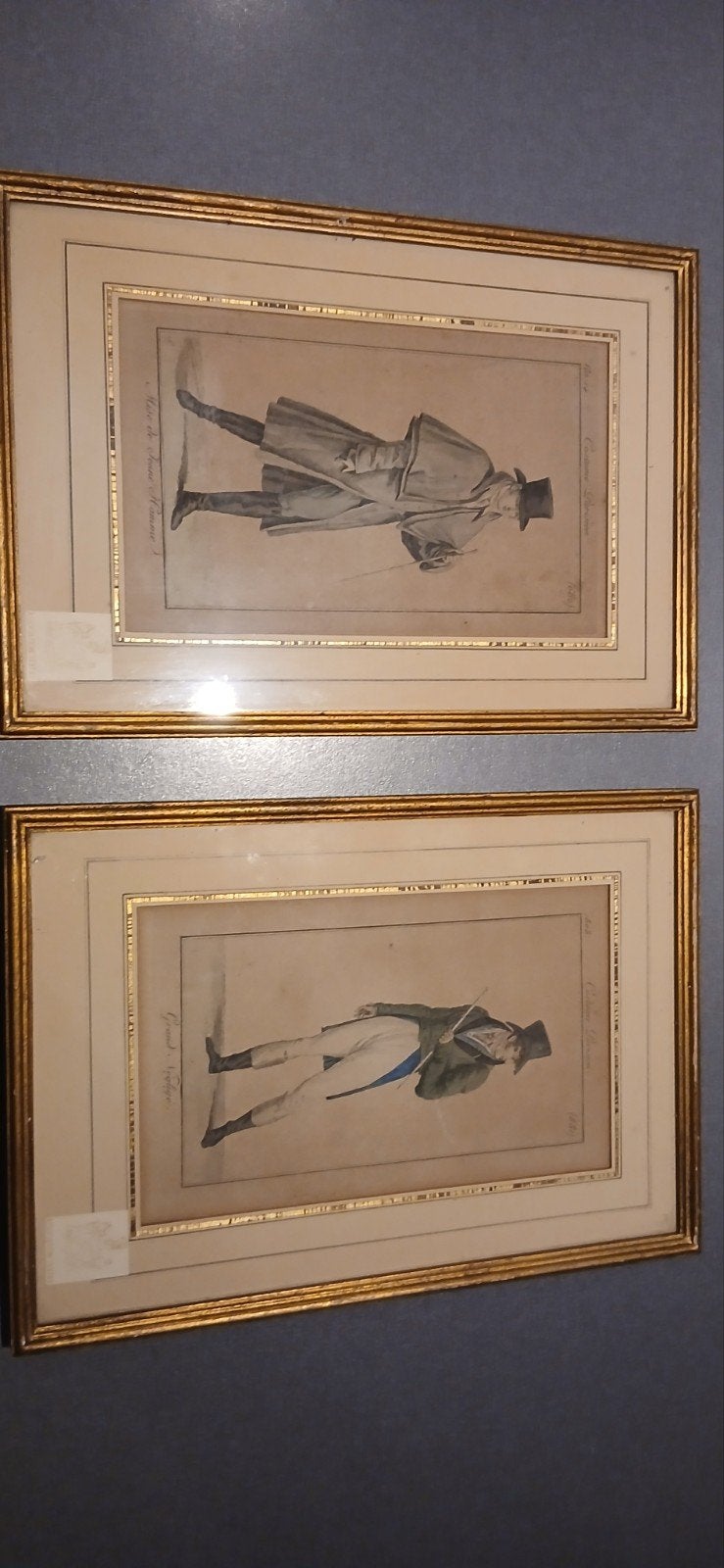 Paire de gravures de mode Empire authentiques 1805-1808, Enlèvement ou Envoi, Mode