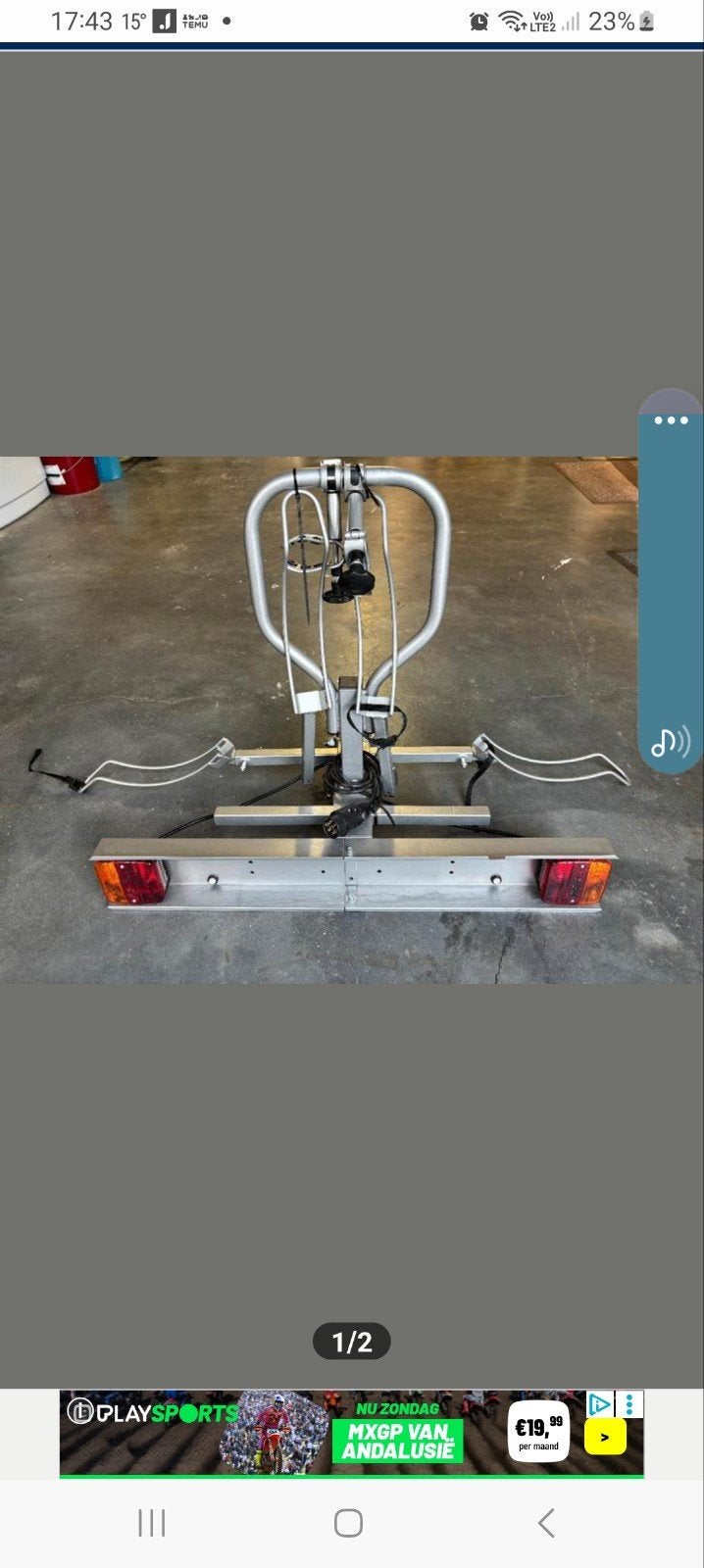fietsendrager voor twee fietsen, Ophalen