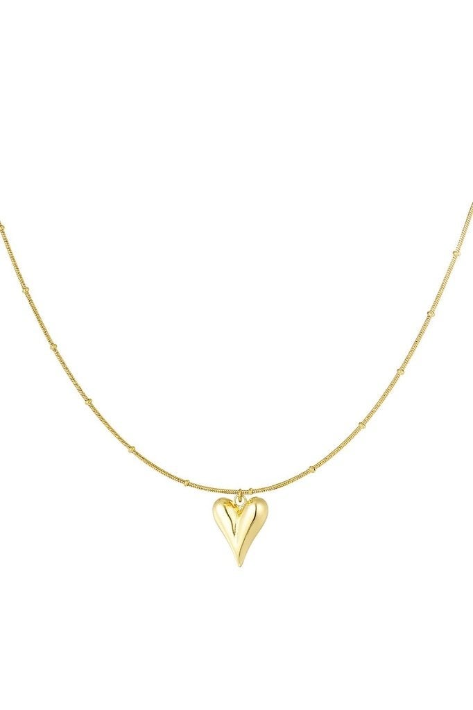 Bolletje ketting met iconisch hart medium, Ophalen of Verzenden, Nieuw, Goud, Goud