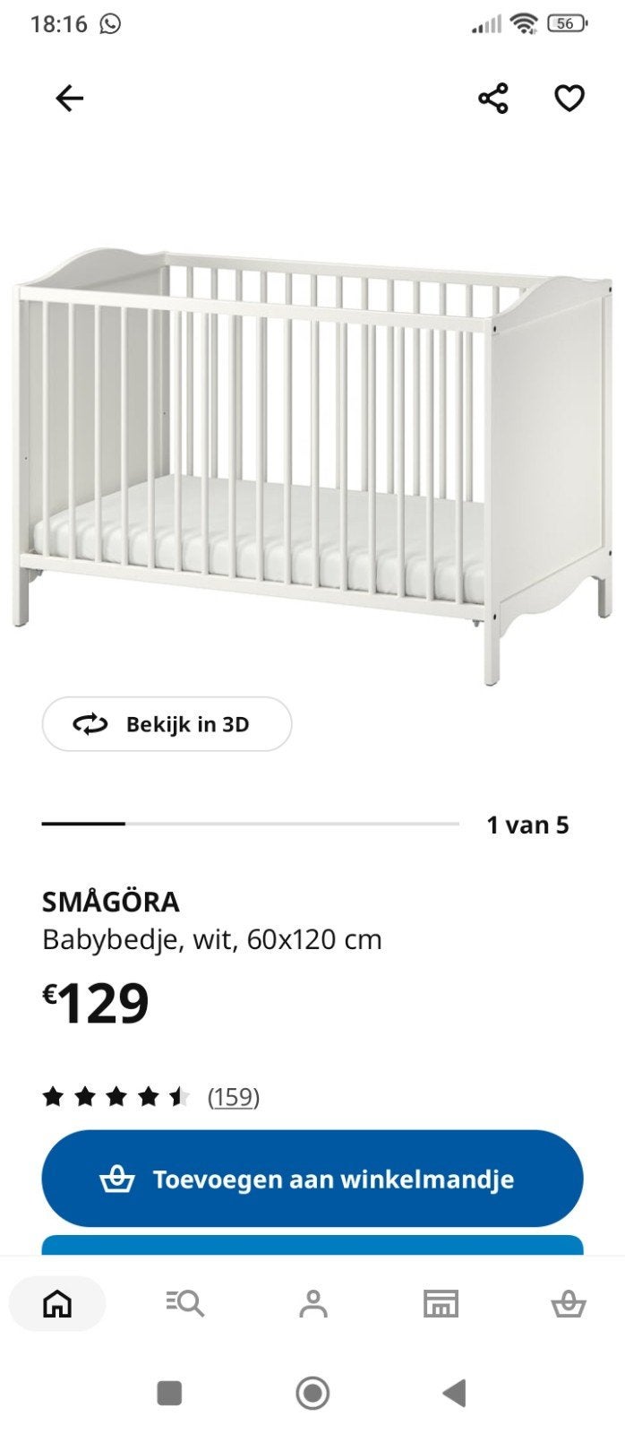 lit bed bb + matelas, Enlèvement ou Envoi