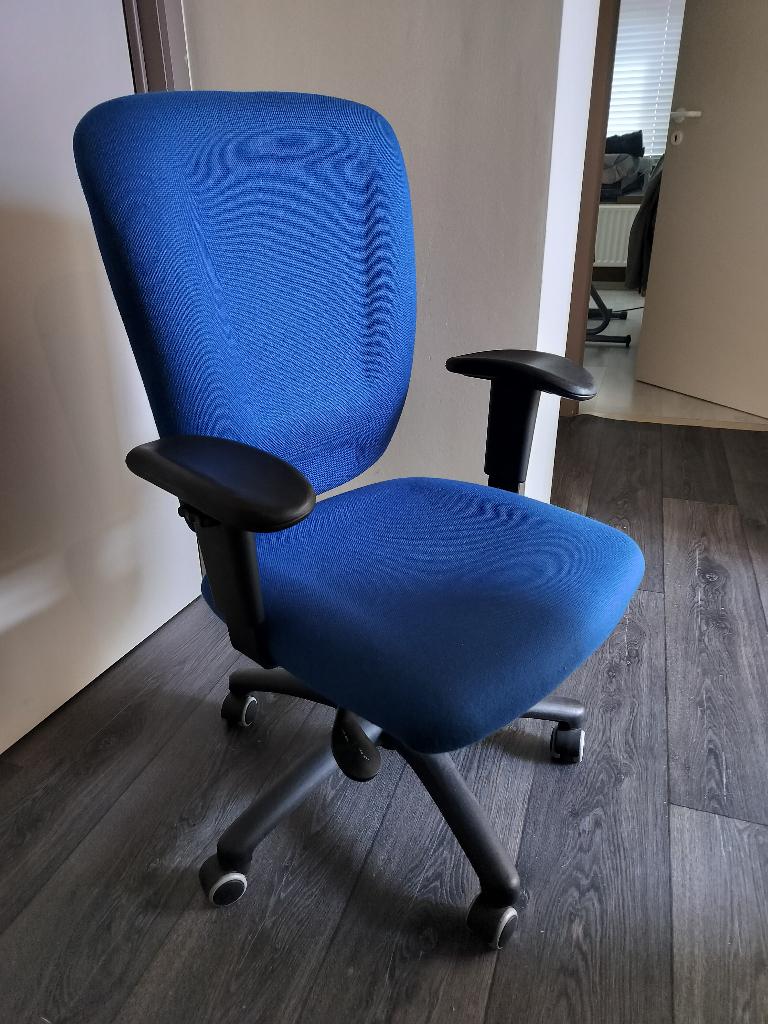 Verstelbare bureaustoel, Ophalen, Gebruikt, Blauw, Bureaustoel