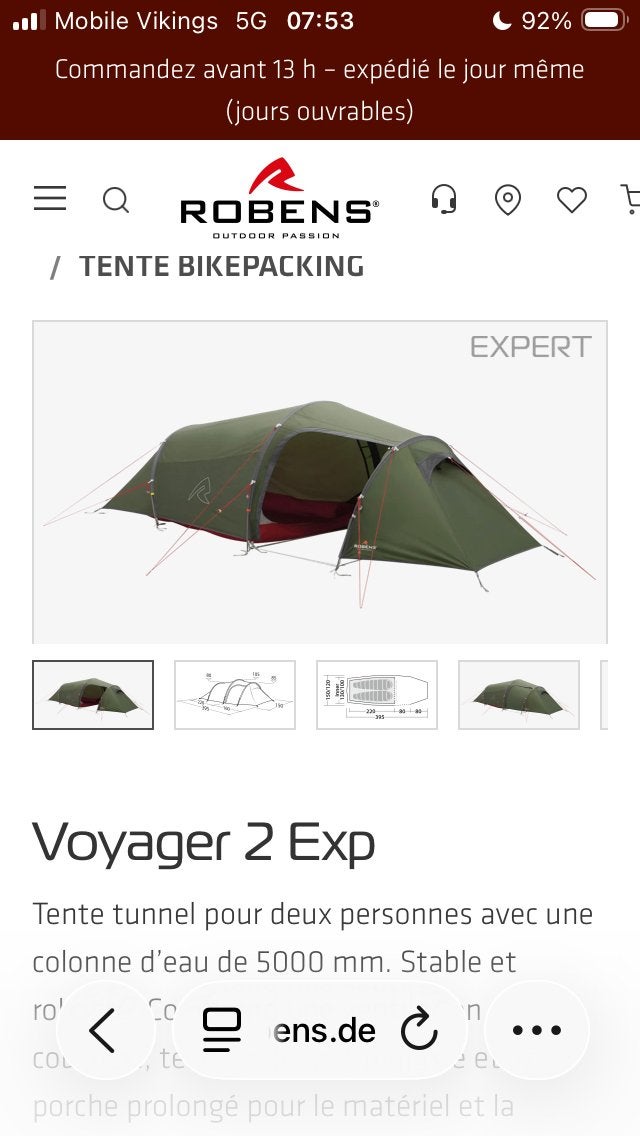 Robens voyager voor 2 personen, Caravans en Kamperen, Tenten, Ophalen of Verzenden, Nieuw