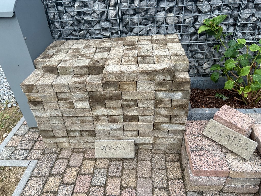 Klinkers, Enlèvement, Utilisé, Béton, Briques