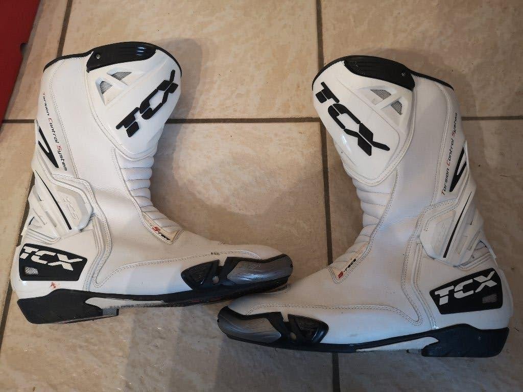 Bottes moto TCX titanium racing taille 45, Motos, Seconde main, Bottes, TCX, Enlèvement