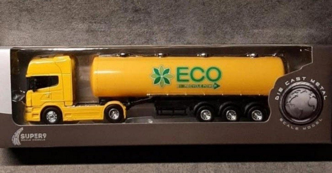 Welly/1:64/ScaniaV8 R730 + Tanker Eco Recycle Power/Nieuw, Ophalen of Verzenden, Nieuw, Bus of Vrachtwagen