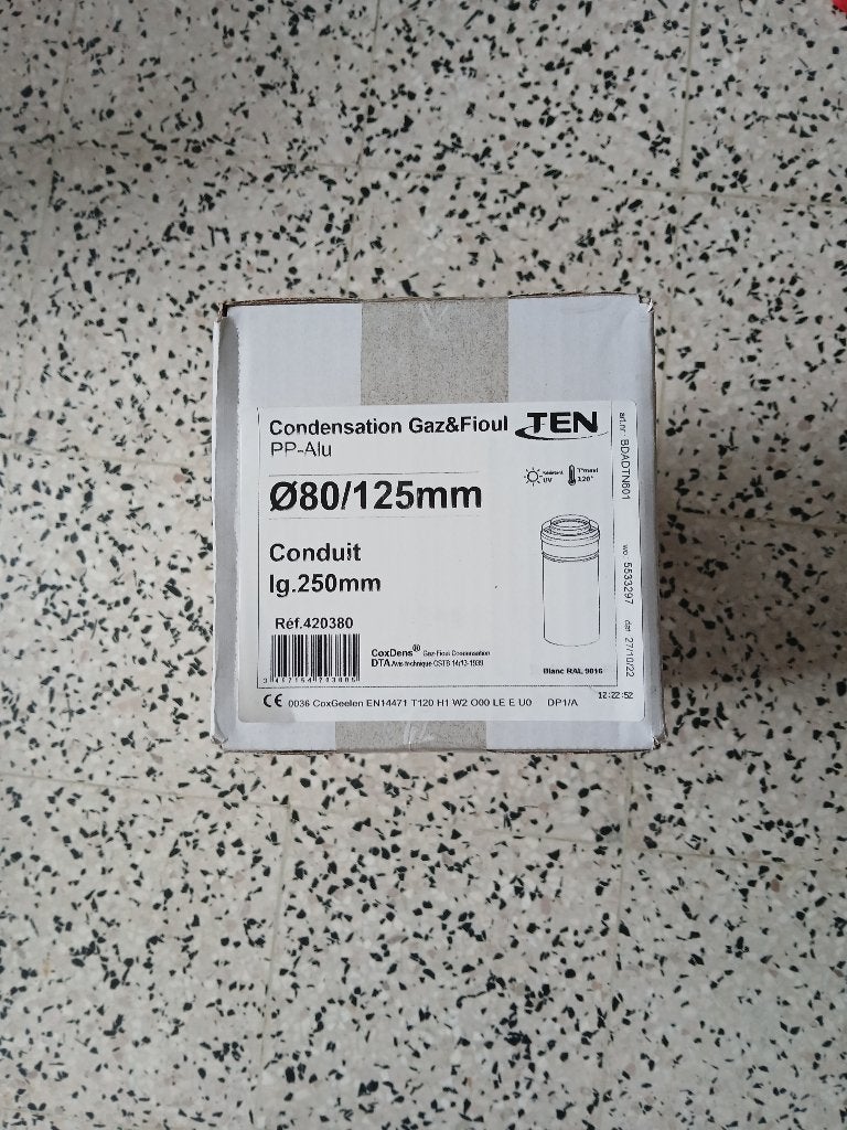 Rookgasbuis 80/125 gas, Doe-het-zelf en Bouw, Ophalen, Aardgas, Minder dan 3 jaar oud, Nieuw