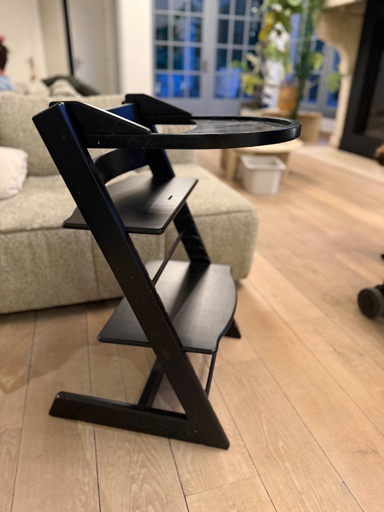 Zwarte tripp trapp, Kinderen en Baby's, Kinderstoelen, Ophalen, Zo goed als nieuw, Meegroeistoel