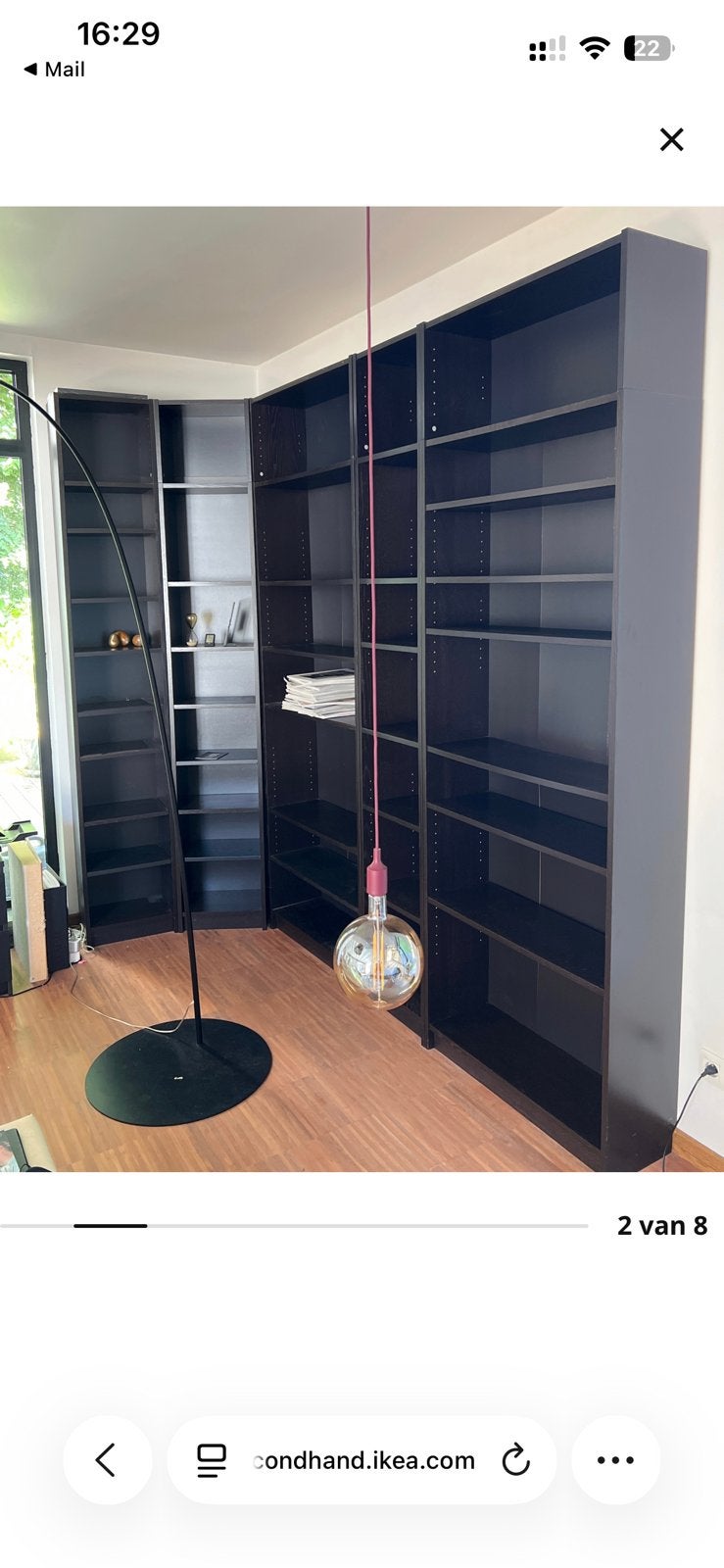 Boekenkast IKEA BILLY. Met hoekelement, Huis en Inrichting, Ophalen, Met plank(en), Gebruikt, 200 cm of meer