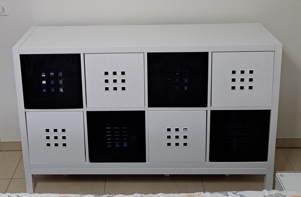KALLAX version buffet blanc brillant avec 8 casiers Leekman, Enlèvement, Comme neuf