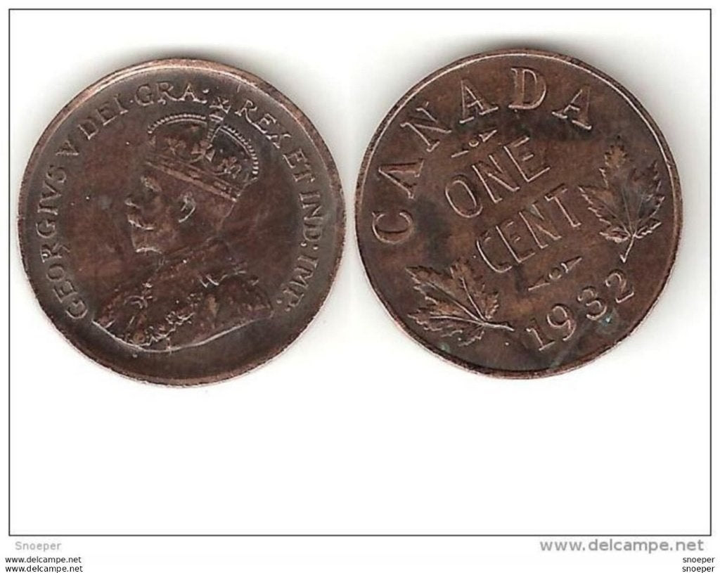 CANADA 1 CENT 1932 KM 28 xf+, Postzegels en Munten, Munten | Amerika, Verzenden, Noord-Amerika, Losse munt