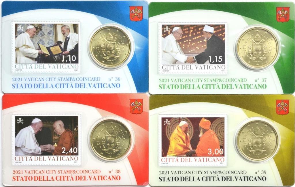 Timbres et cartes monétaires Cité du Vatican 2021 Nos. 36-39, Enlèvement ou Envoi, Vatican