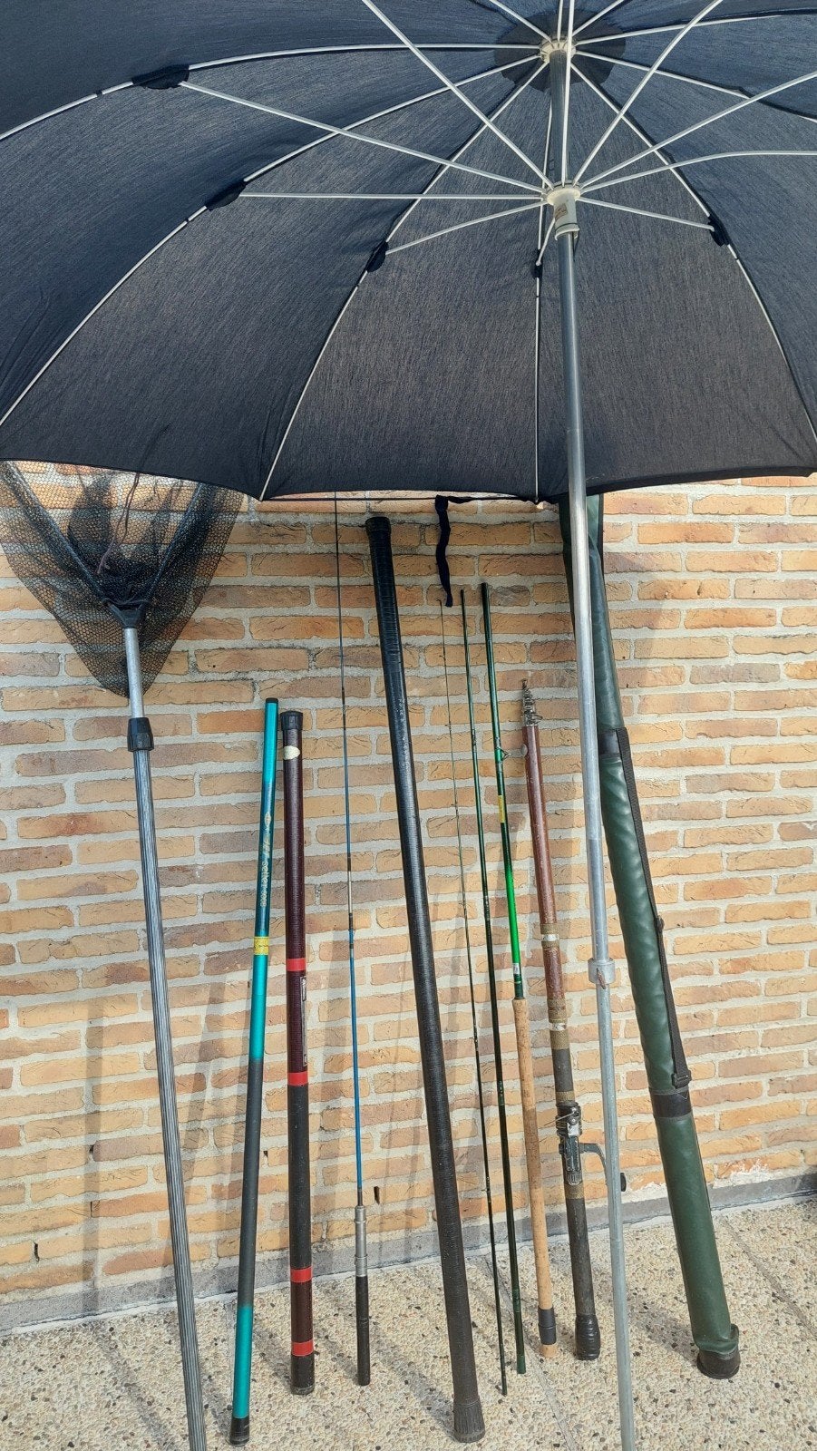 3telesc.hengels/2handhengels/1 carbonlance/5 molens/, Watersport en Boten, Hengelsport | Algemeen, Ophalen