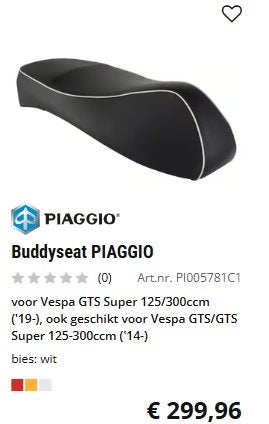 Selle Vespa GTS et GTV, Motos, Enlèvement ou Envoi, Neuf