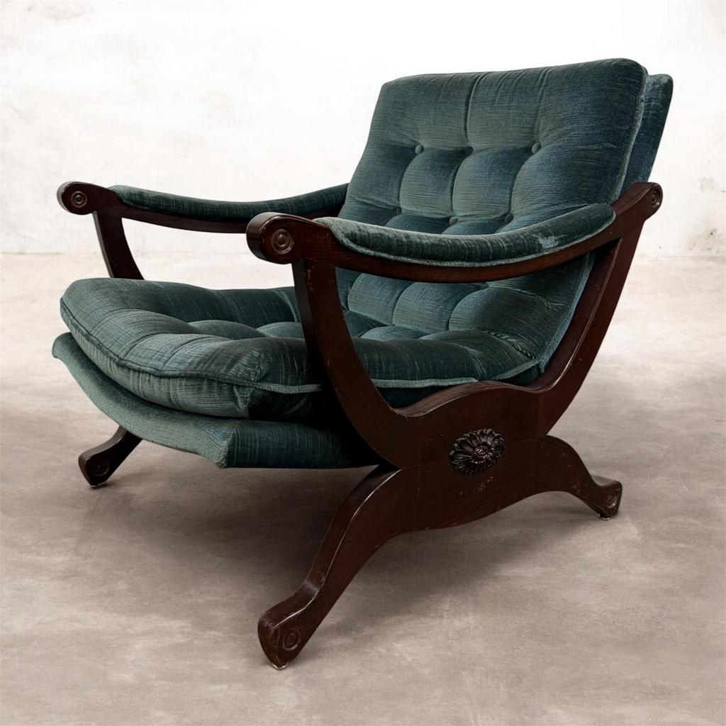 vintage empire fauteuil / éénzit / clubzetel, Antiek en Kunst, Ophalen