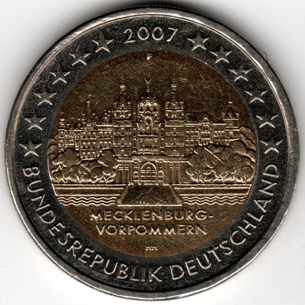 Allemagne : 2 Euro 2007 F Mecklembourg-Poméranie Série Bunde, Enlèvement ou Envoi, Allemagne, 2 euros, Monnaie en vrac